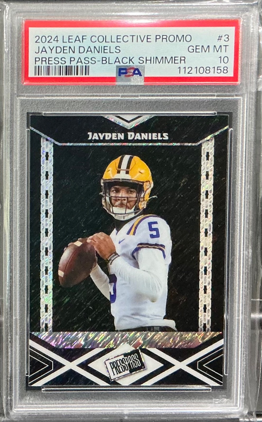 2024 Leaf Collective Promo Jayden Daniels #32 Shimmer Black #d /25 PSA 10 GEM