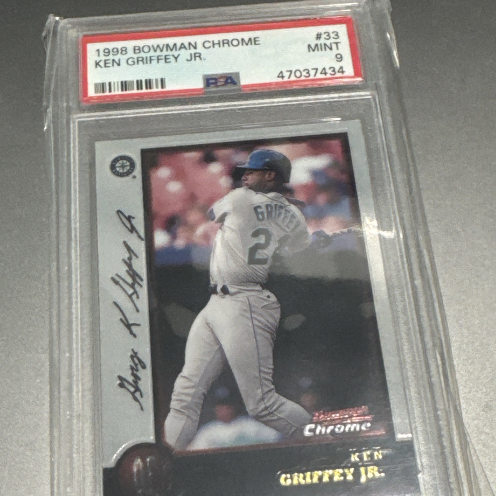 1998 BOWMAN CHROME #33 KEN GRIFFEY JR. MARINERS HOF PSA 9