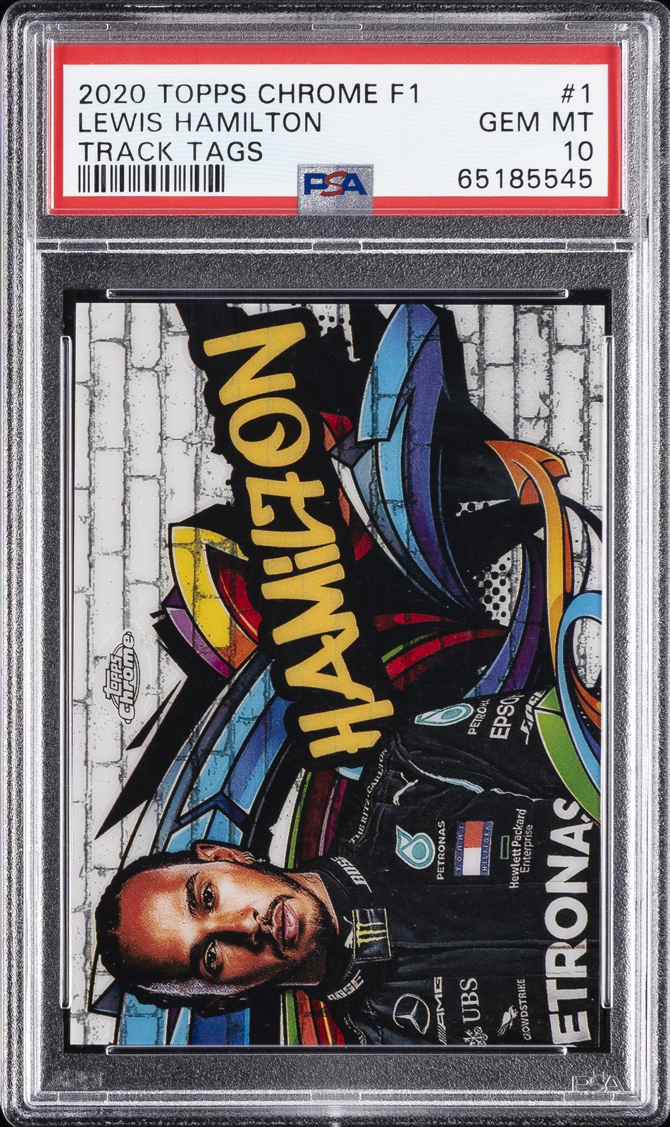 2020 TOPPS CHROME FORMULA 1 TRACK TAGS #1 LEWIS HAMILTON PSA 10