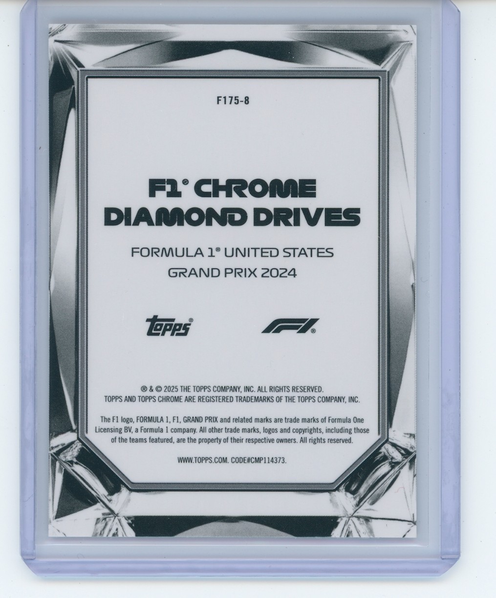 2025 Topps Chrome Formula 1 #F175-8 United States GP Diamond Drives