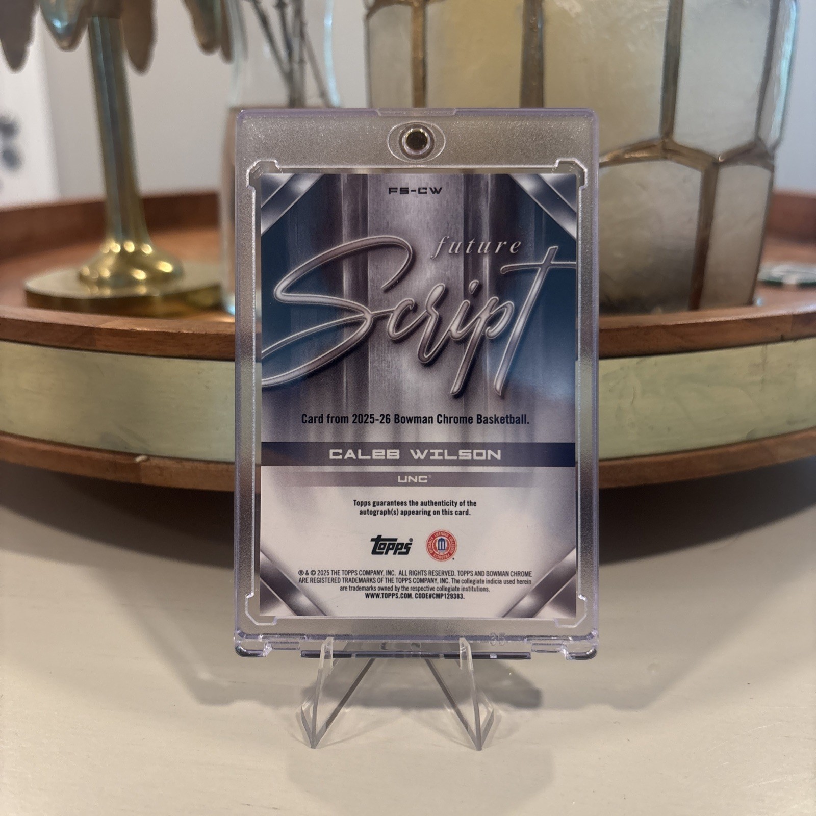2025 Bowman Chrome U – CALEB WILSON Future Script Chicago Bulls