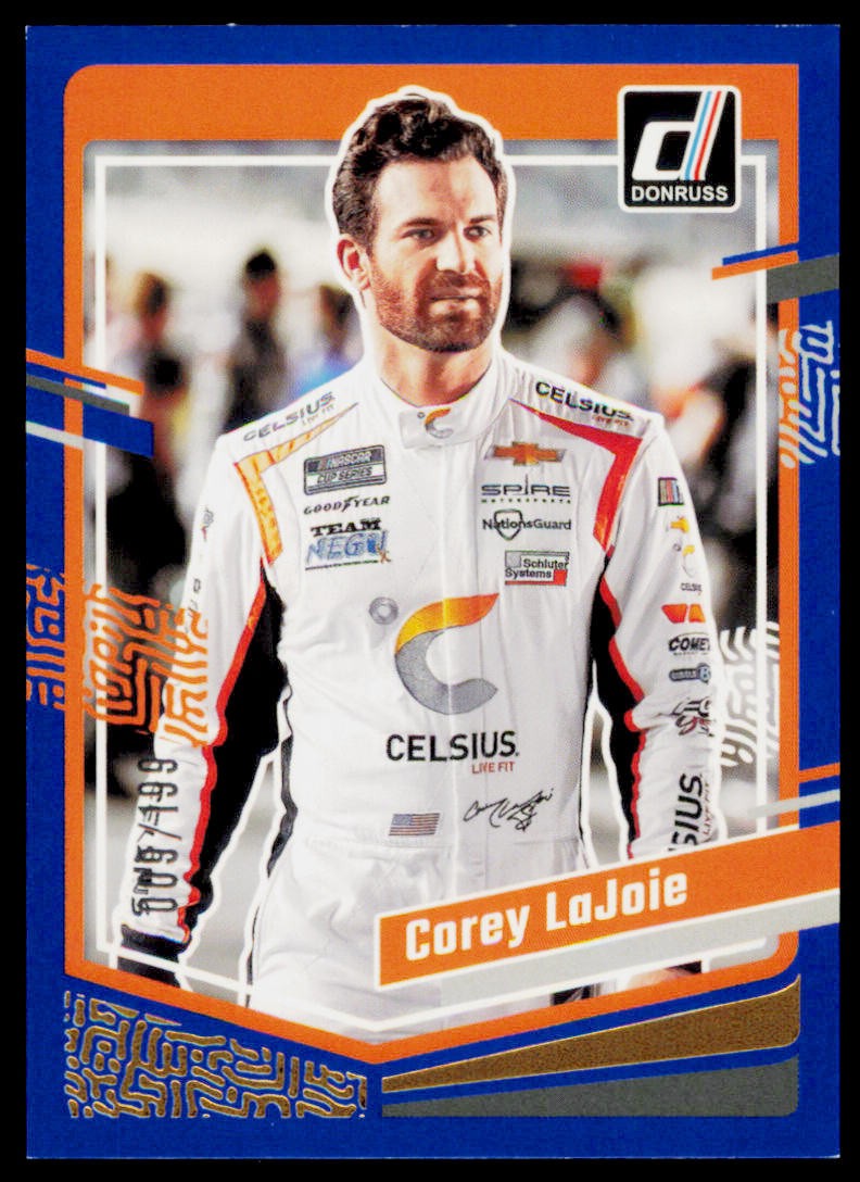 2024 Donruss Corey LaJoie 13 Blue #/199 SN Spire Motorsports