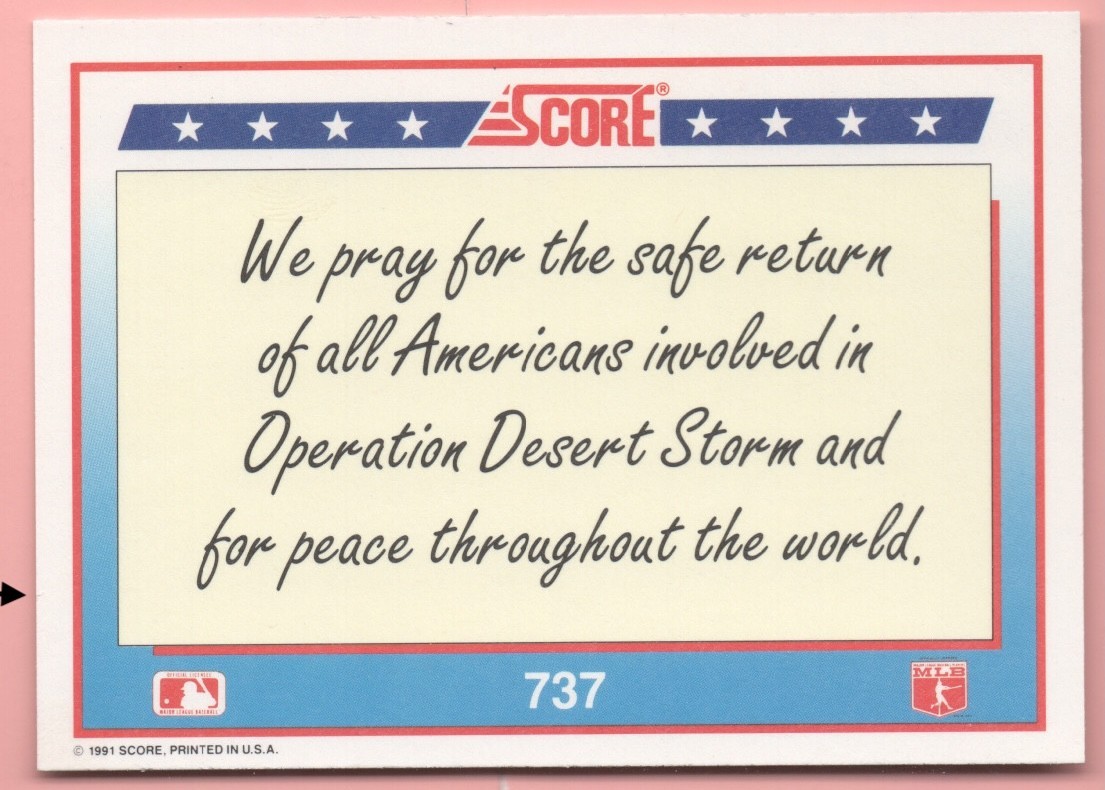 AMERICAN FLAG / Pray For Peace 1991 Score #737 (P) **INDENTATION / SPOT**