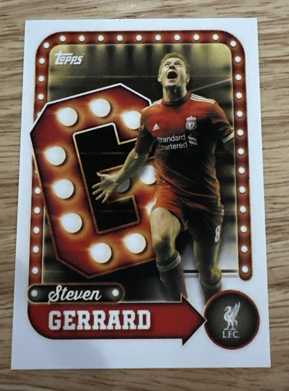 2025 Steven Gerrard Topps Liverpool Collector Tin Name in Lights