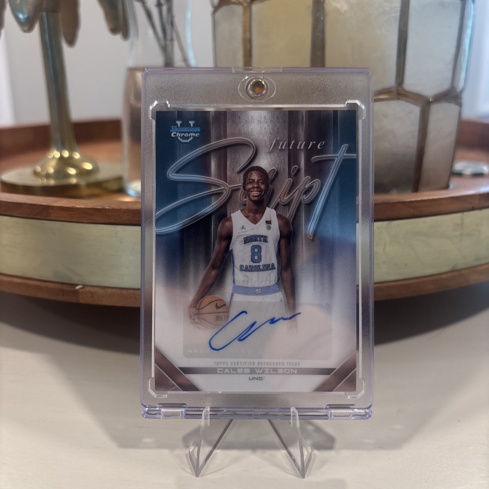 2025 Bowman Chrome U – CALEB WILSON Future Script Chicago Bulls