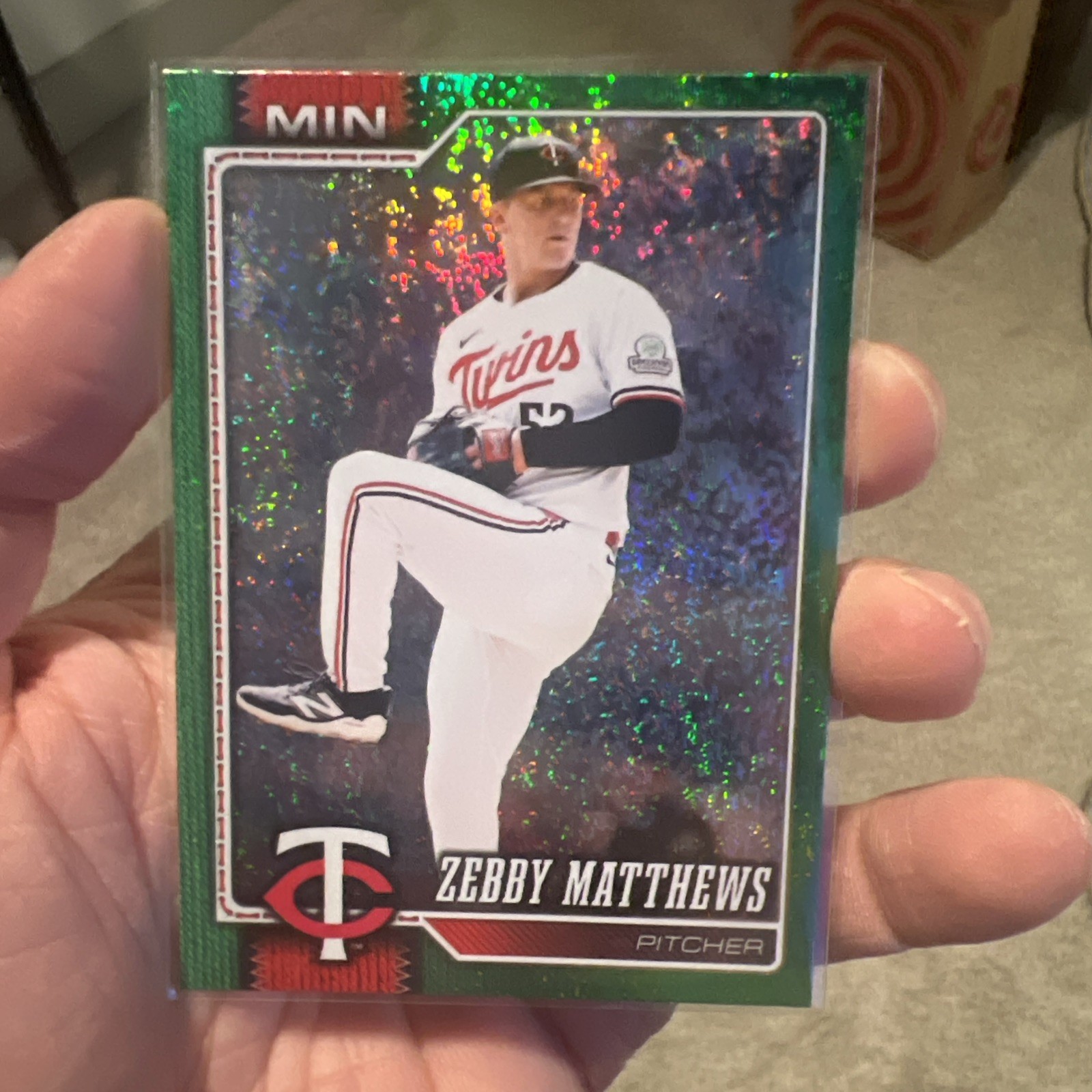 2026 Topps Series 2 Zebby Matthews #606 Green Rainbow Foil parallel SP #38/99