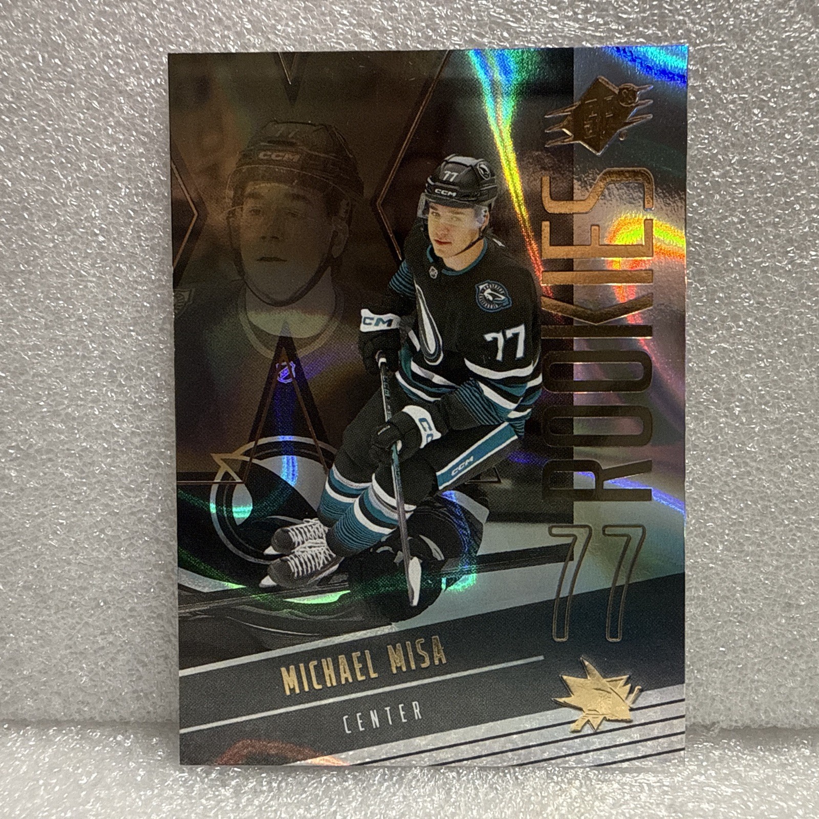 2025-26 UD SPx Rookie Gold Michael Misa Sharks