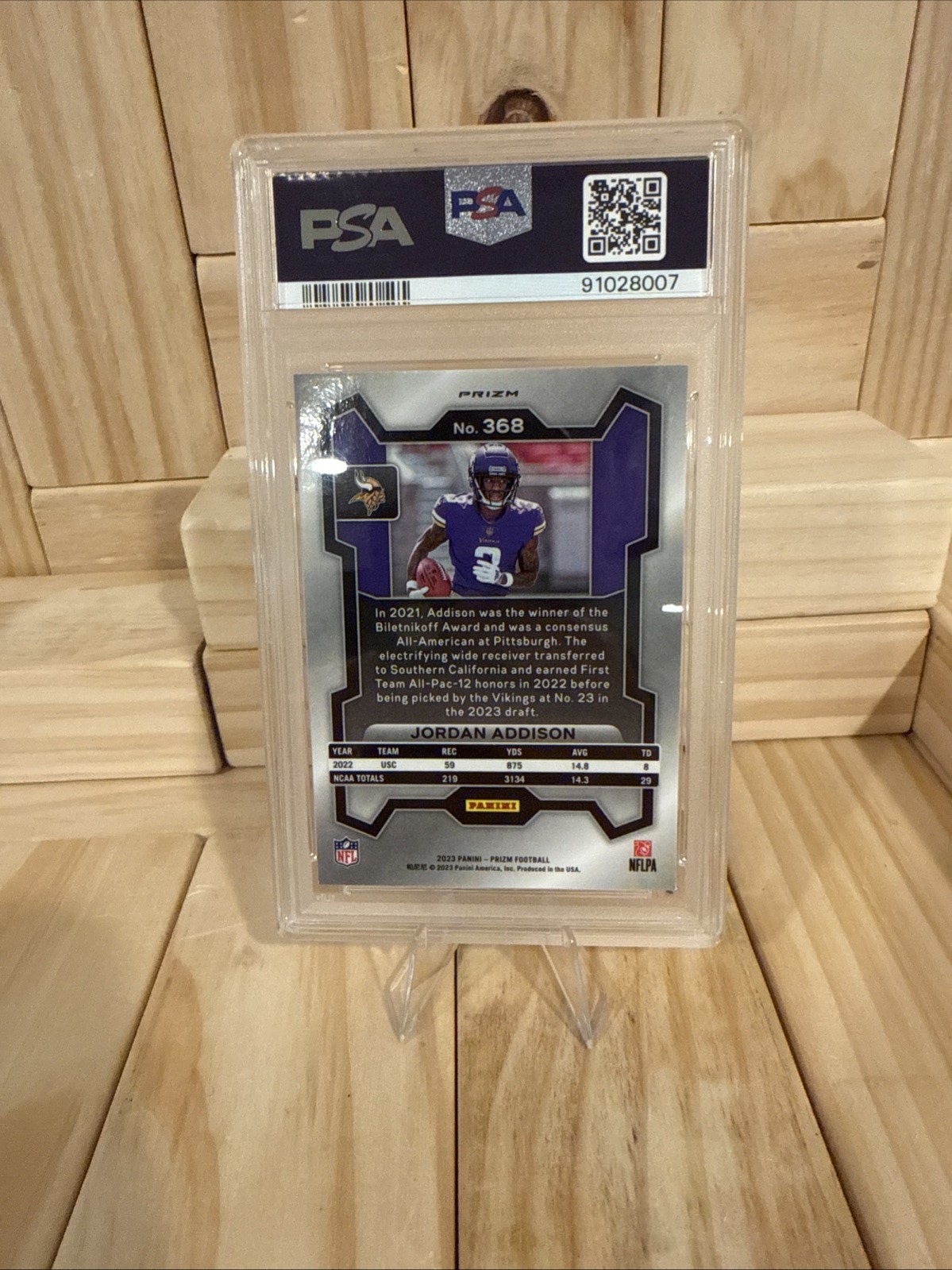 2024 Prizim Jordan Addison Orange Ice Rooki Card Graded PSA 9