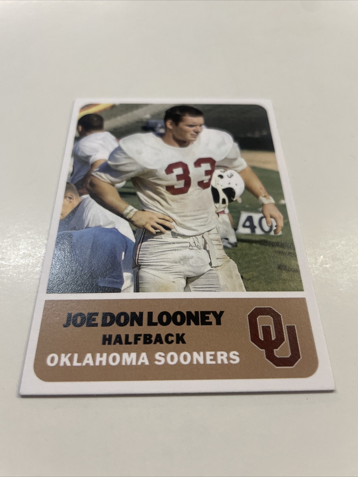 1962 Football Joe Don Looney Custom Card Oklahoma Sooners A-420