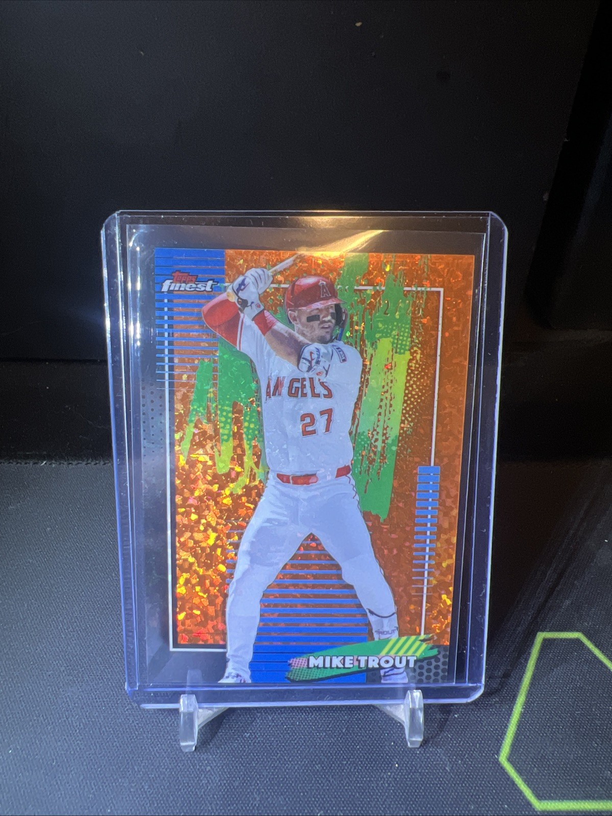 2026 Topps Finest Orange Mini Diamond /25 Mike Trout #58