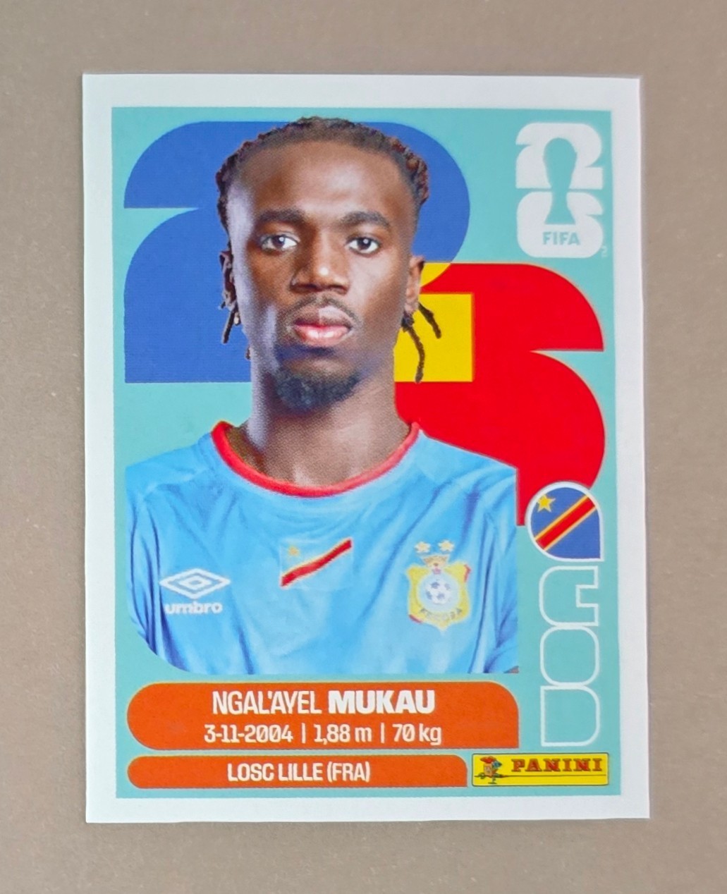 2026 Panini FIFA World Cup Sticker Ngal’Avel Mukau #COD 9 Congo DR