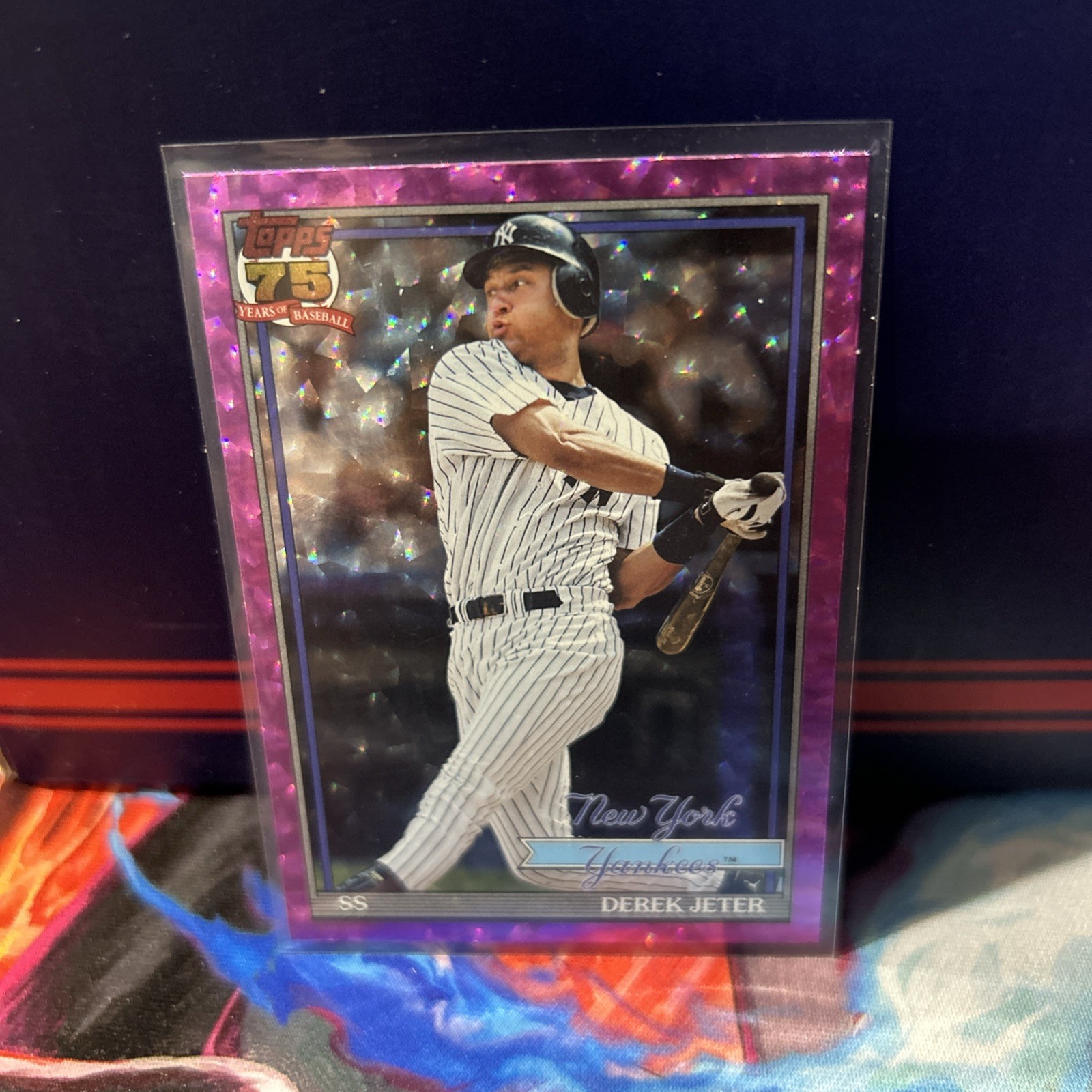 2026 Topps Series 1 Derek Jeter #T91-30 1991 Pink Crackle Foil Yankees