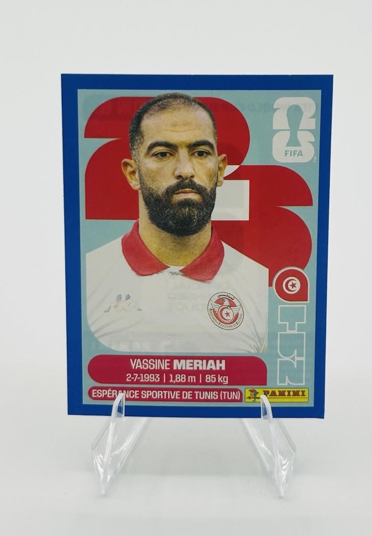 Yassine Meriah 2026 Panini FIFA World Cup Stickers Blue Card #TUN6