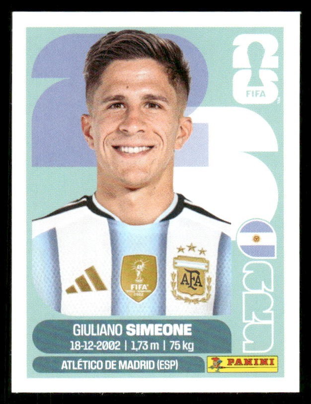 2026 USA Fifa World Cup Panini Sticker GIULIANO SIMEONE Argentina ARG20