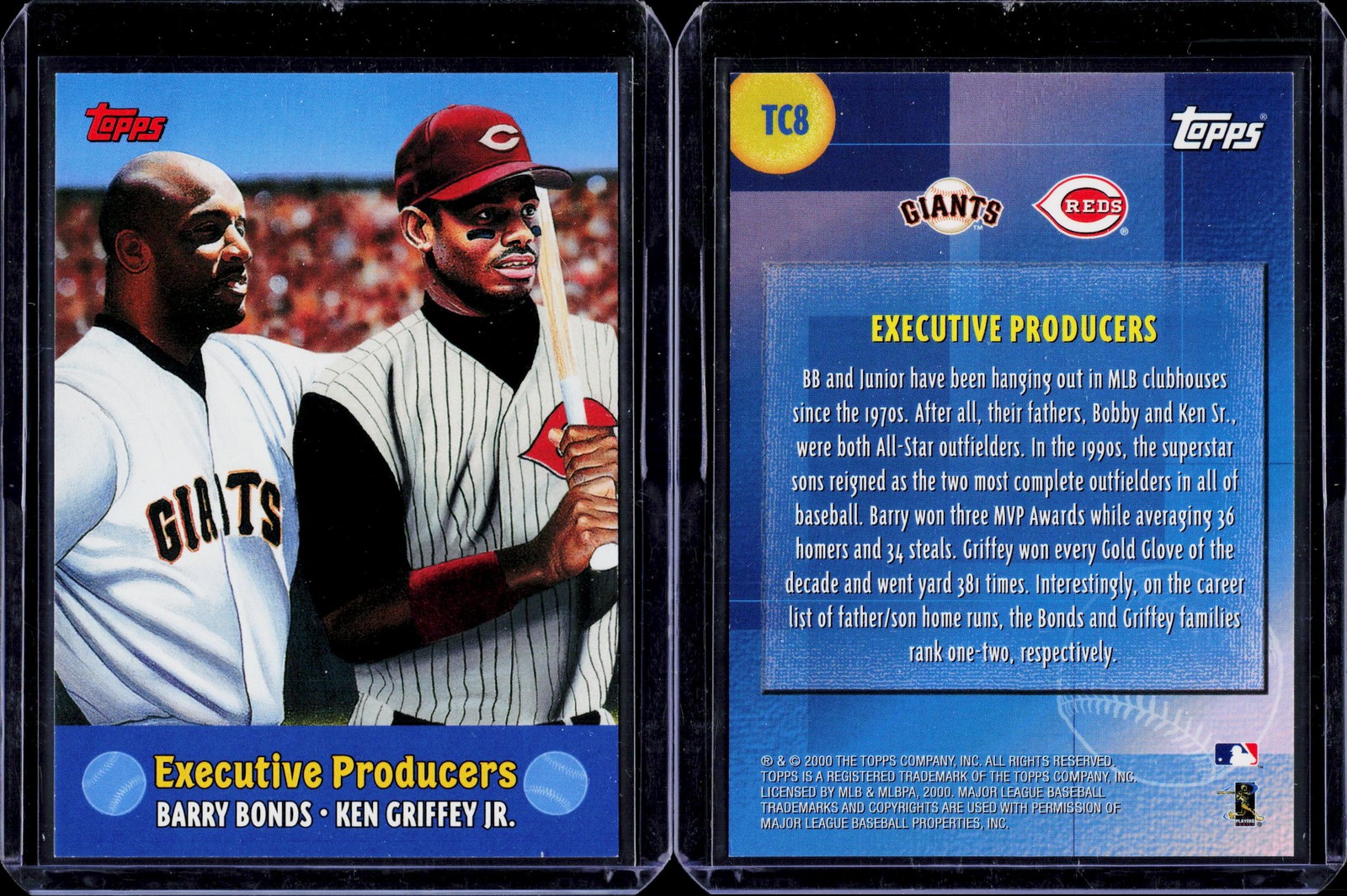 2000 Topps #TC8 Executive Producers (Barry Bonds / Ken Griffey Jr.) Combos