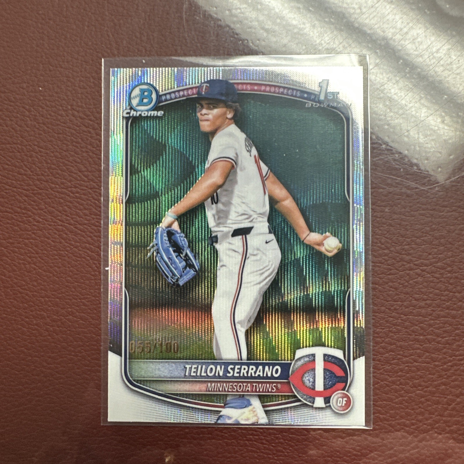 2025 Bowman Chrome – Prospects Teilon Serrano #BCP-188 Wave Refractor /100 (RC)