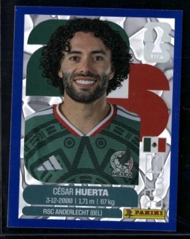 2026 Panini World Cup Sticker Collection Cesar Huerta Mexico Blue Crumple
