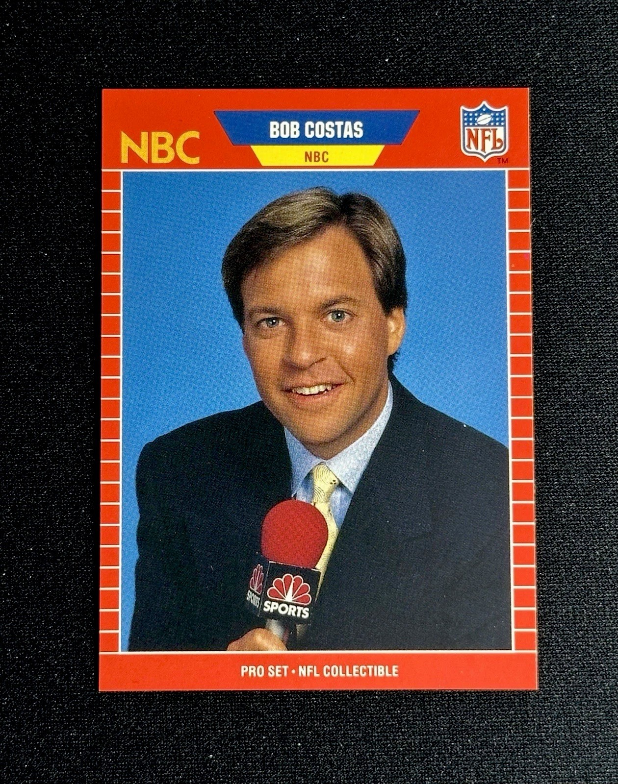 1989 Pro Set Bob Costas #23 NBC Announcer Broadcaster Football Card