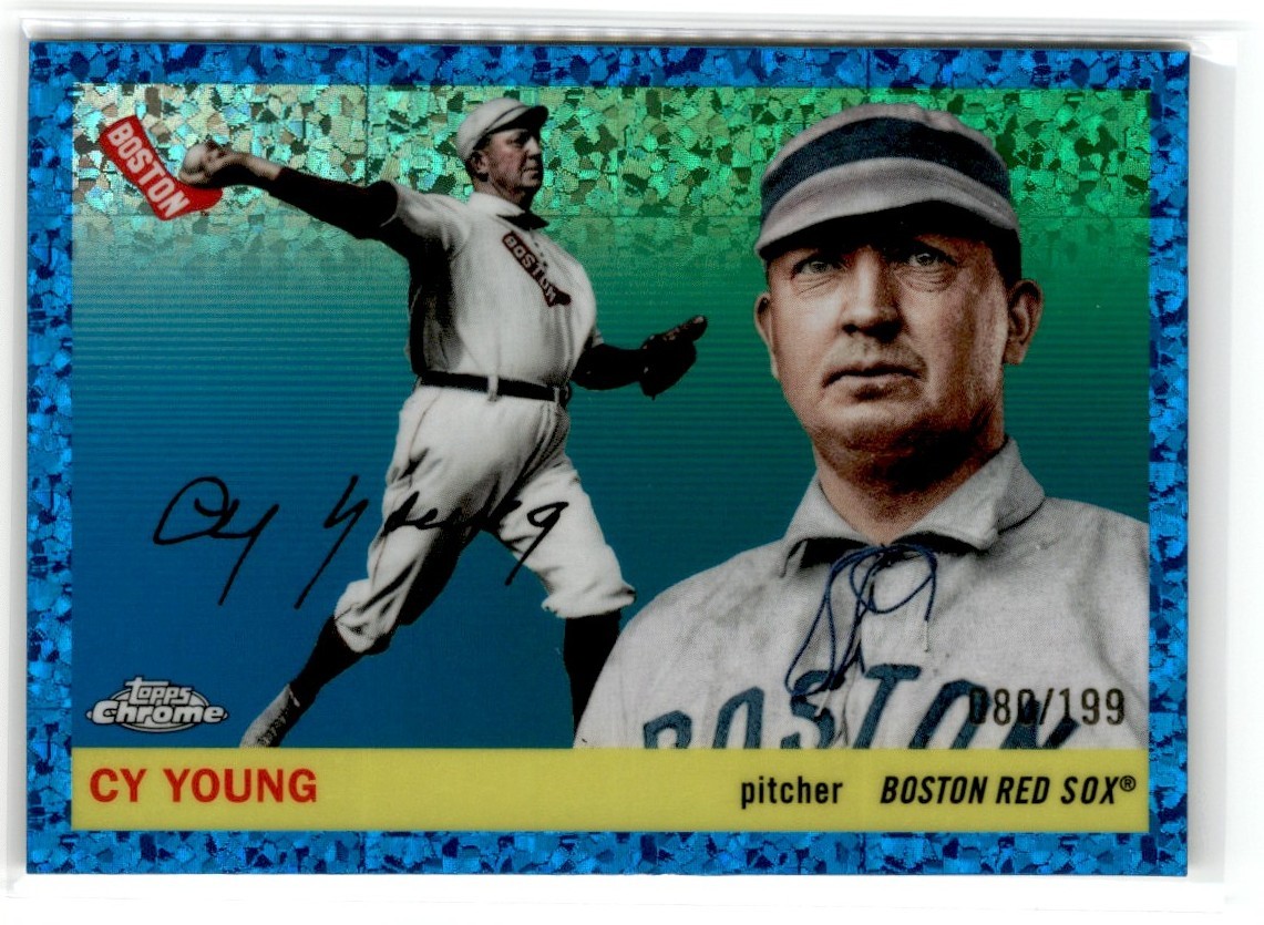 2025 TOPPS CHROME PLATINUM BLUE MINI DIAMOND CY YOUNG /199 RED SOX #251