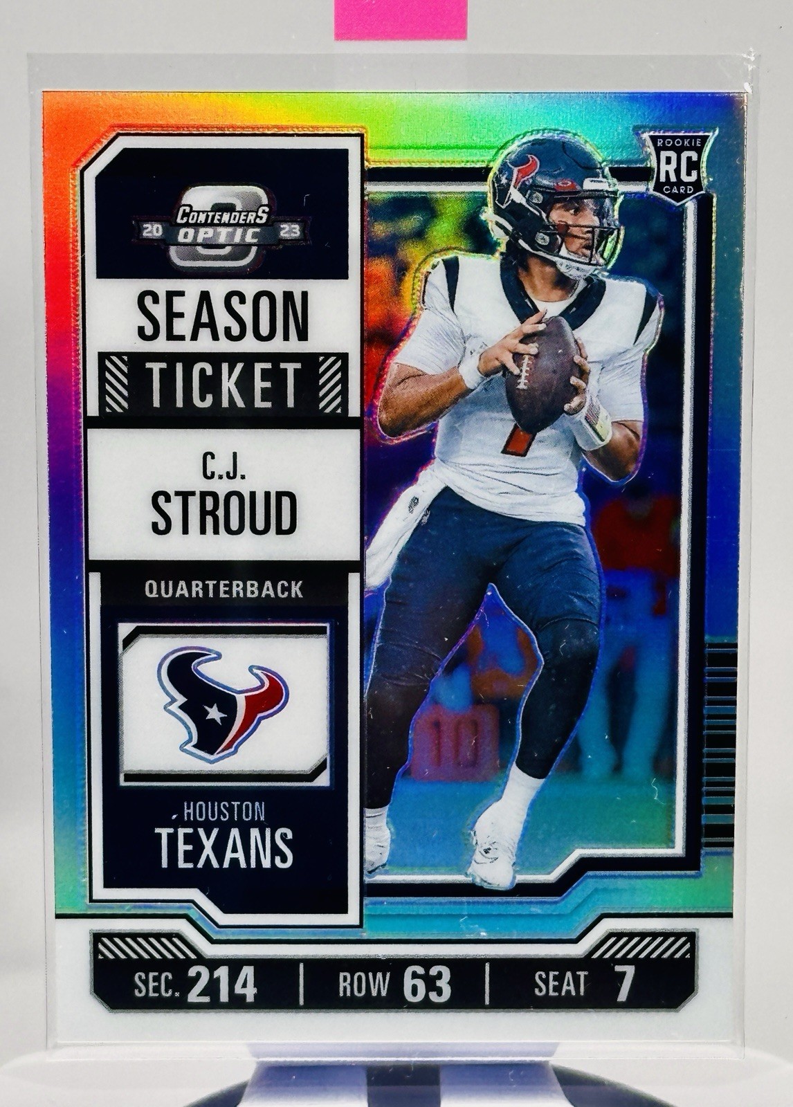 2023 Panini Contenders Optic #20 C.J. Stroud RC Season Ticket Silver Prizm SSP