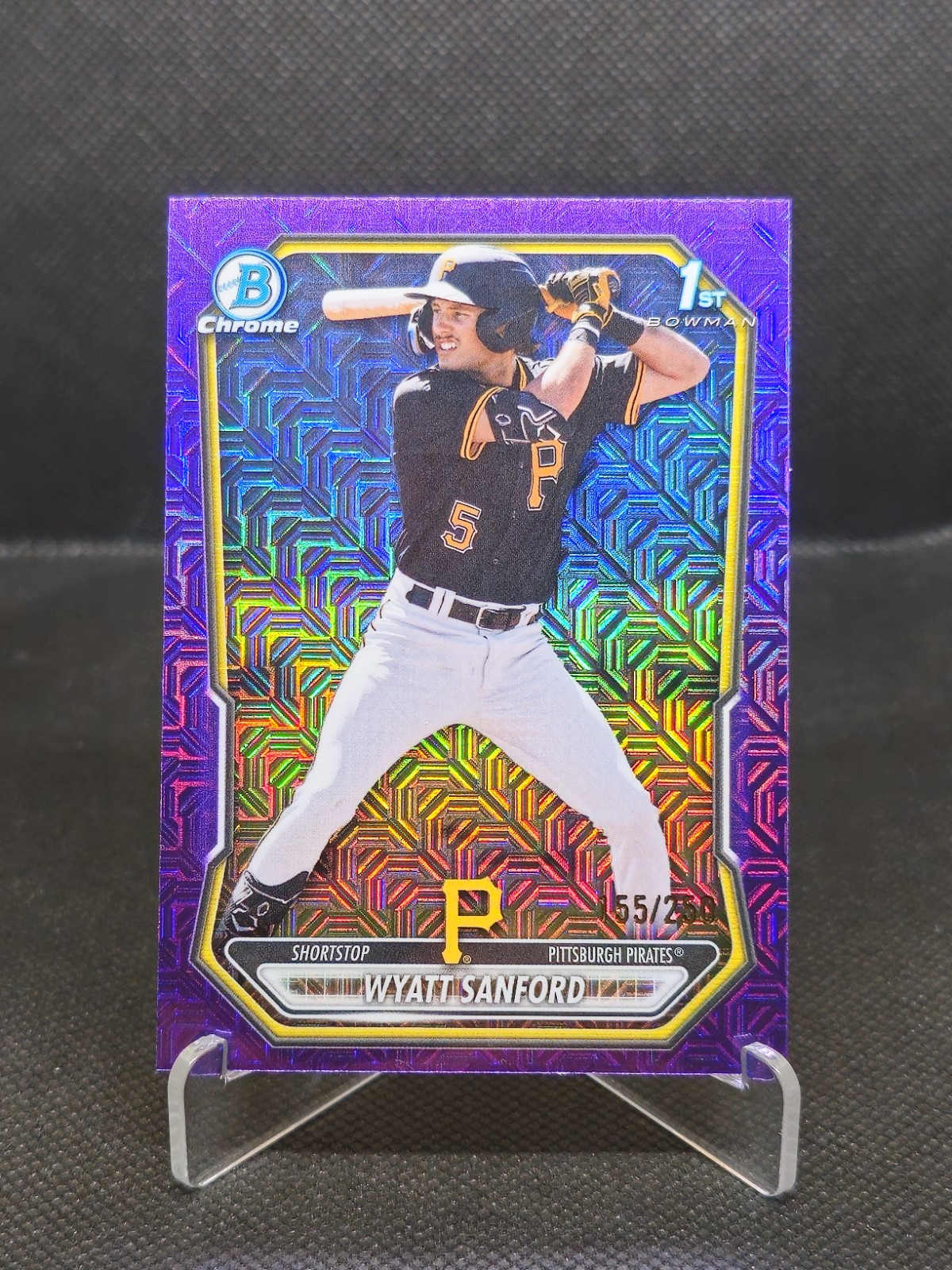 2026 Bowman Chrome Wyatt Sanford 1st Bowman #BCP-66 Purple Mojo Refractor /250
