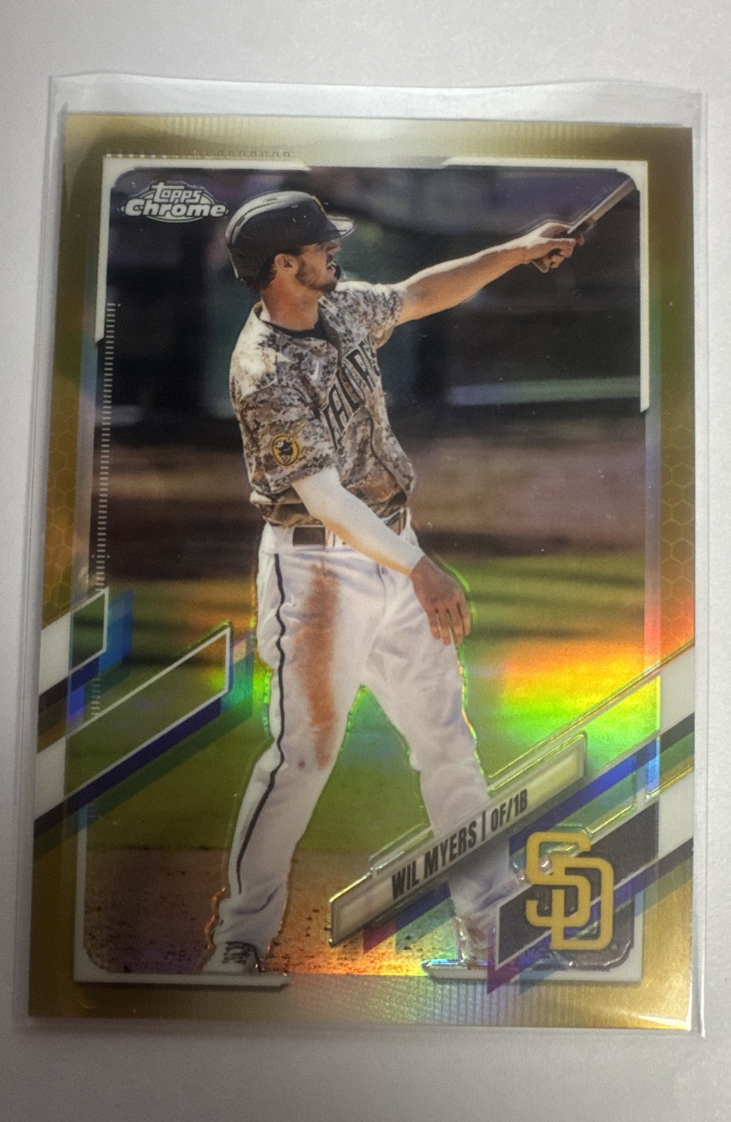 2021 Topps Chrome – Wil Myers #217 Gold Refractor 5/50 Jersey Number Match SD