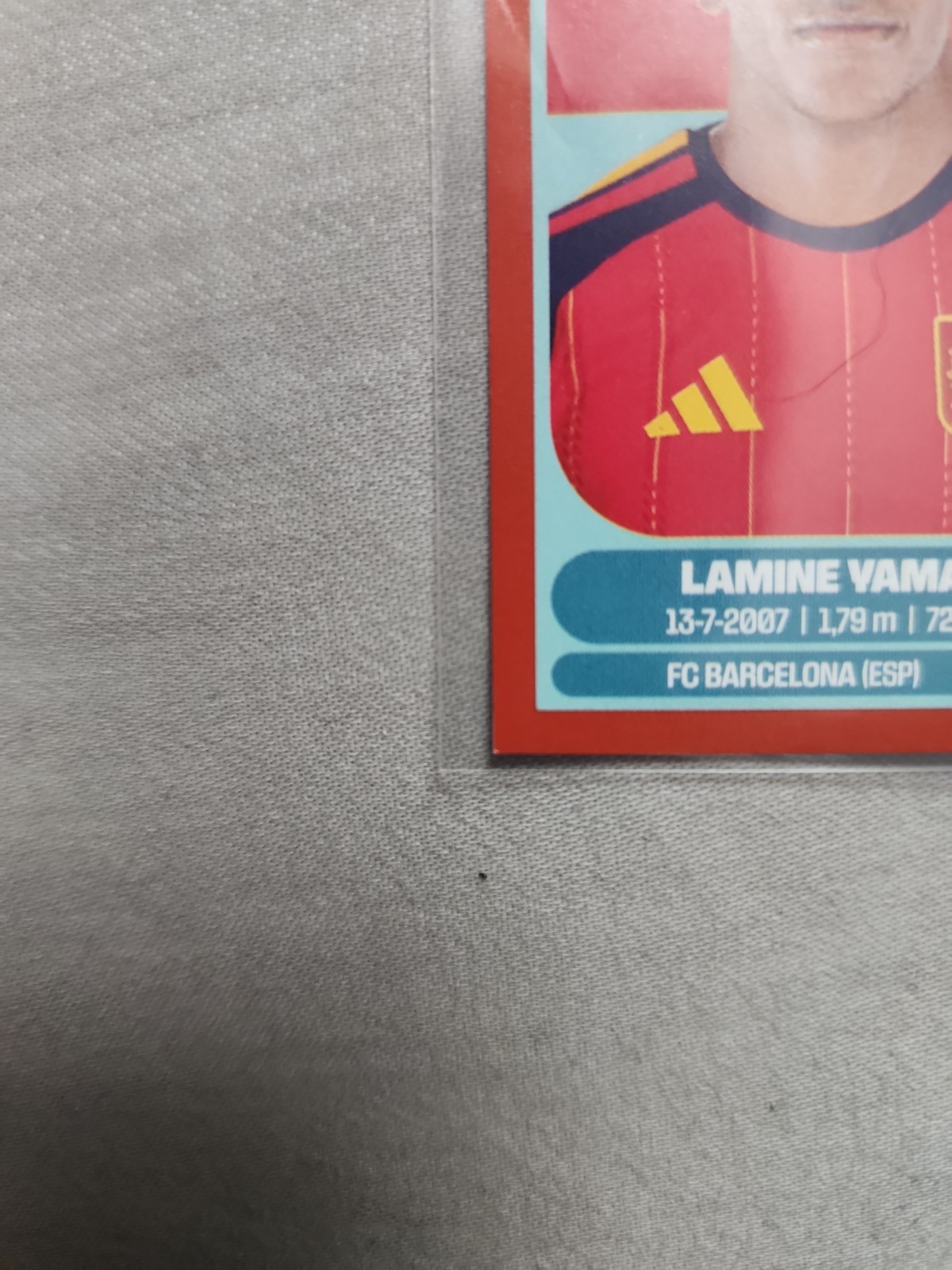 2026 Panini FIFA World Cup Lamine Yamal Sticker #ESP15 Red Parallel Color Match