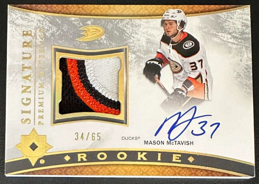 2022-23 Ultimate Hockey MASON MCTAVISH Rookie Signature Premium Materials/ 65