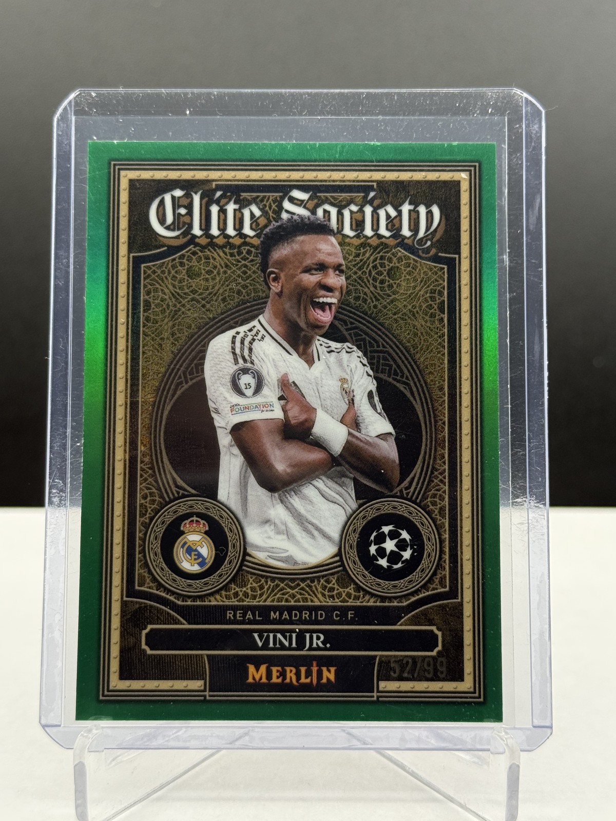 Vini Jr. 2024-25 Topps Merlin Elite Society Green /99 Real Madrid C.F. #ES-15