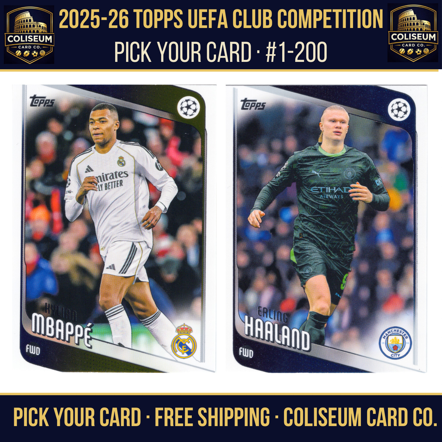 2025-26 Topps UEFA #1-200 You Pick Bellingham Mbappe Yamal Haaland Soccer Card