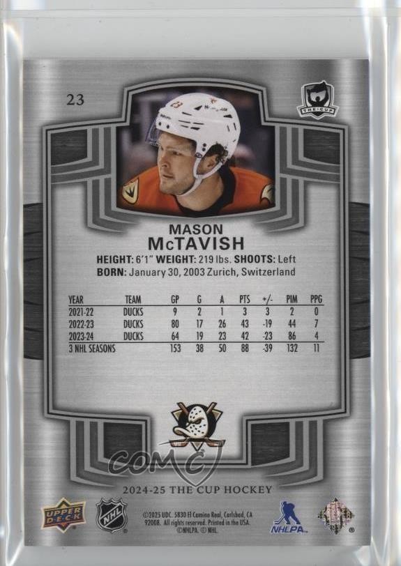 2024-25 Upper Deck The Cup 217/249 Mason McTavish #23 1m9j