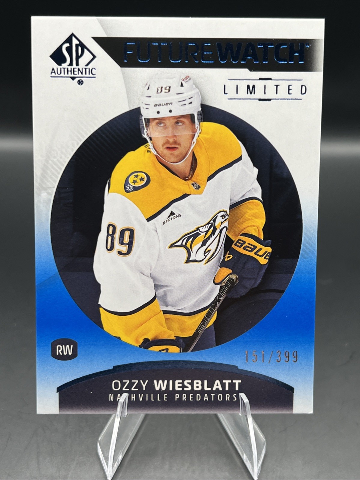 2 2025-26 SP Authentic Ozzy Wiesblatt Future Watch Limited Blue #170/399 RC Pred