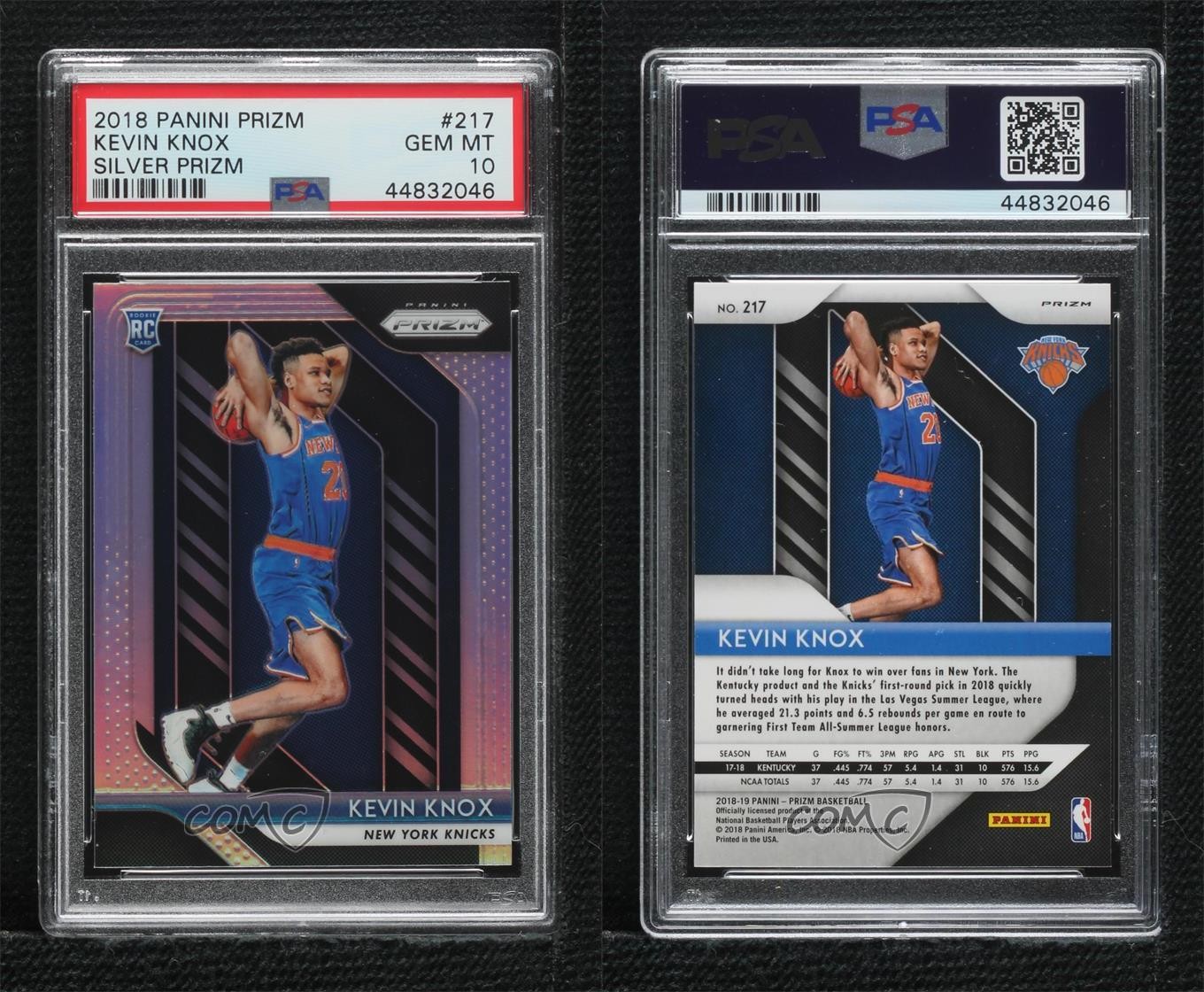 2018-19 Panini Prizm Silver Prizm Kevin Knox #217 Rookie RC t5p