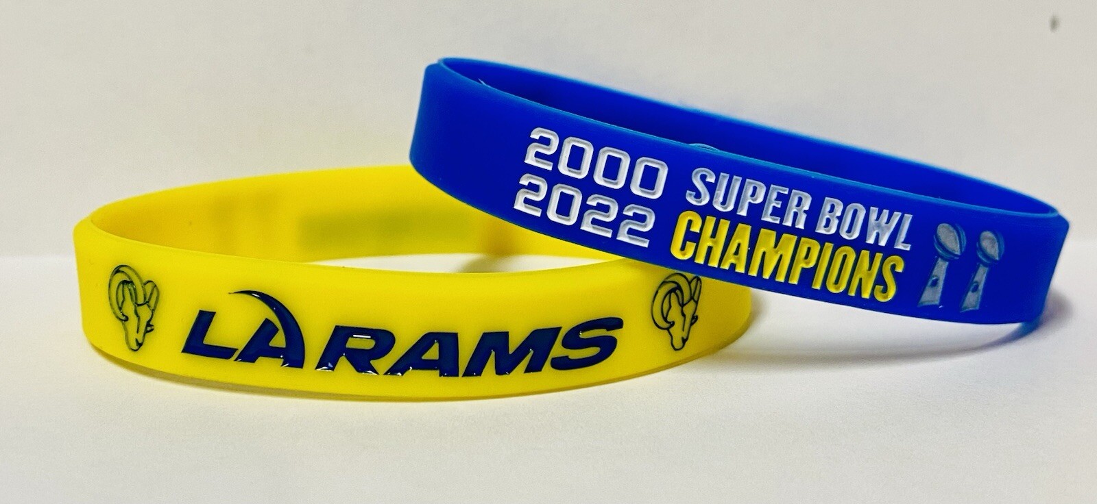 LOS ANGELES RAMS SUPER BOWL CHAMPIONS Bracelet Wristband Banner Ring