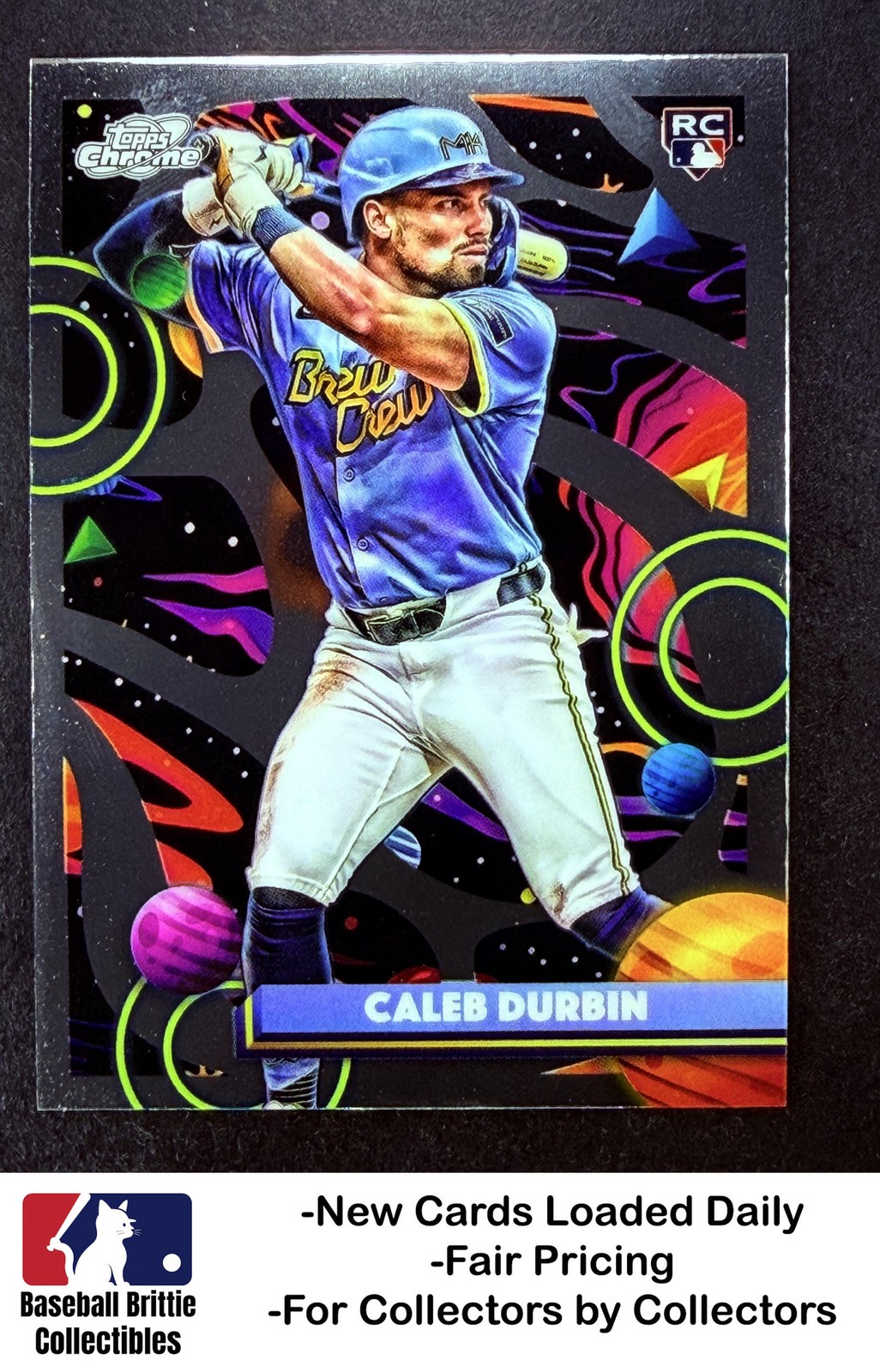 2025 Topps Chrome Cosmic #197 Caleb Durbin RC Rookie Milwaukee Brewers