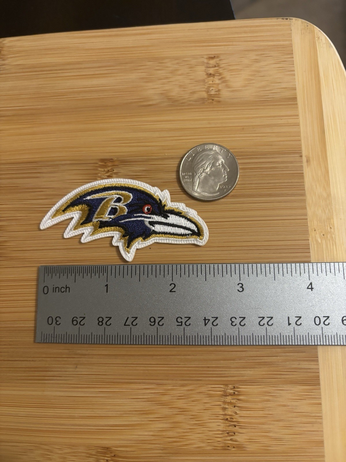 Small Baltimore Ravens Embroidered 2.5″ Inch Iron On Patch NFL Purple Free Ship