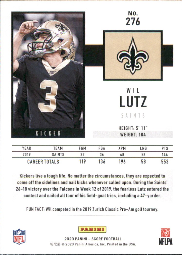 2020 Score #276 Wil Lutz – FB