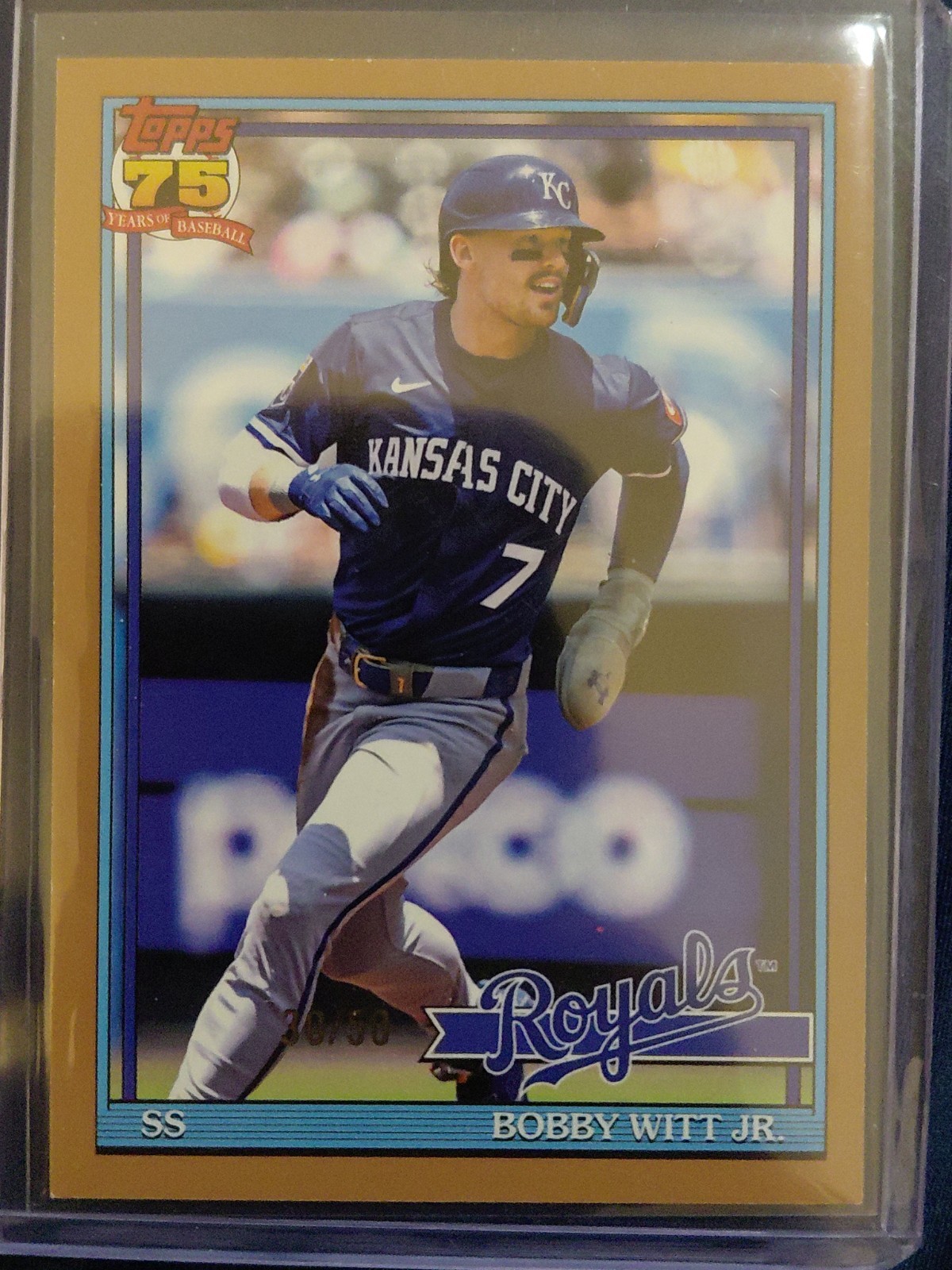 2026 Topps S1 Bobby Witt Jr Gold 1991 SSP 30/50 # T91-3 Royals + bonus card