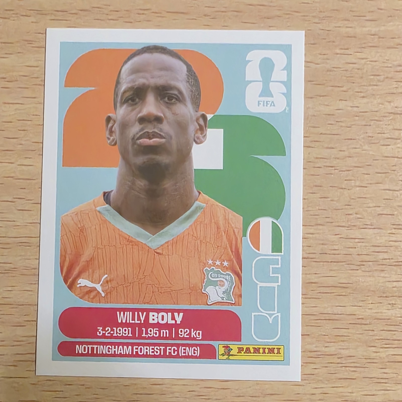 2026 Panini FIFA World Cup Sticker Willy Boly #CIV 7 Ivory Coast