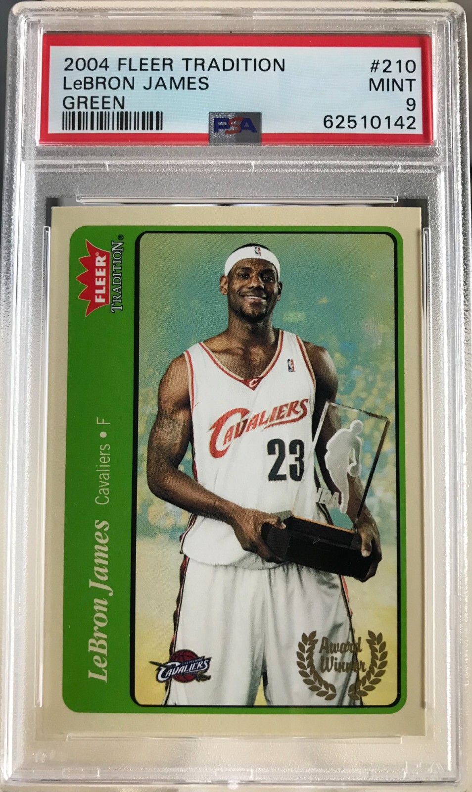 LeBron James 2004 Fleer Tradition #210 Green PSA 9 MINT Pop 36