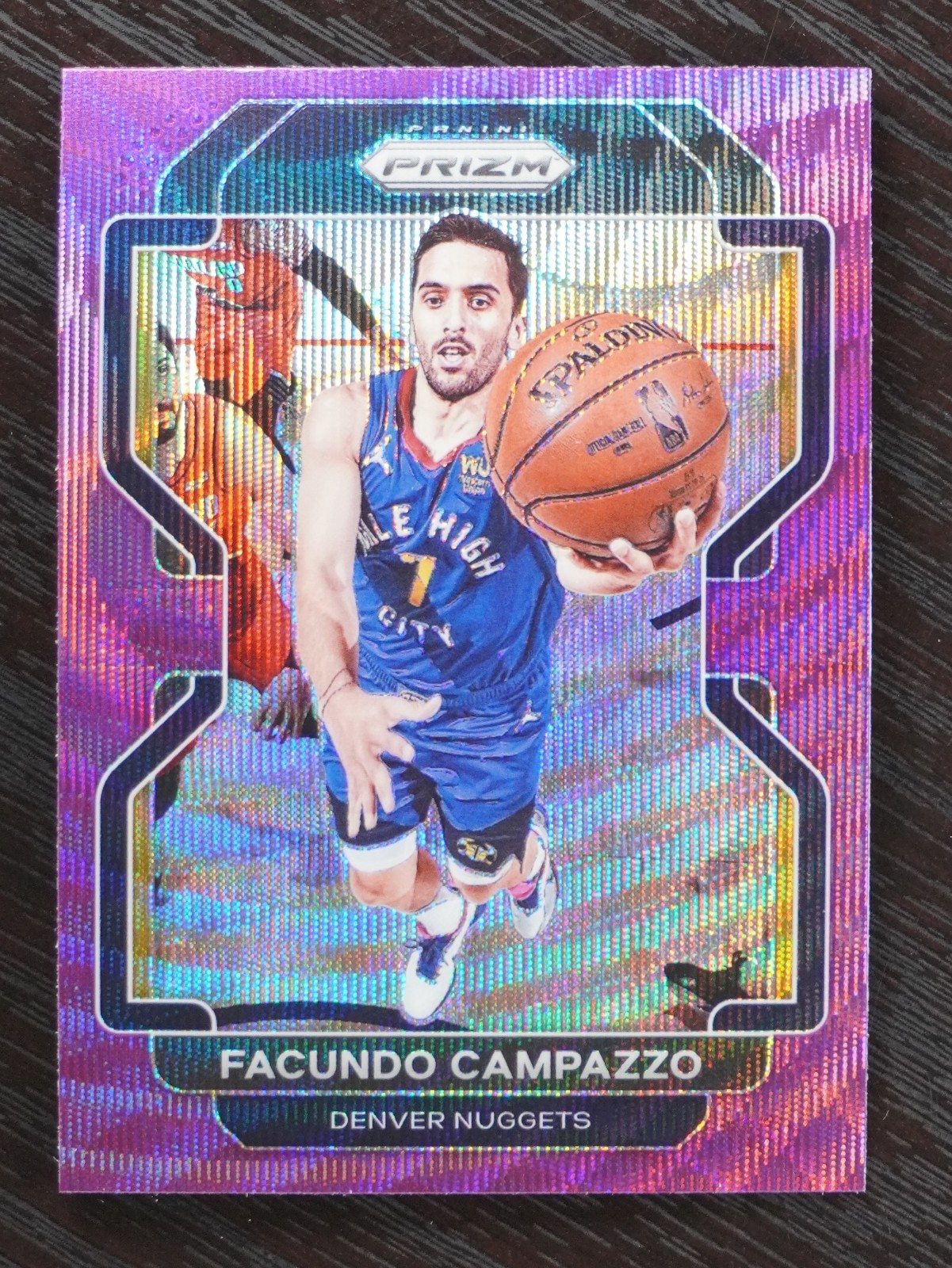 2021-22 Panini Prizm Facundo Campazzo #54 Purple Wave Denver Nuggets