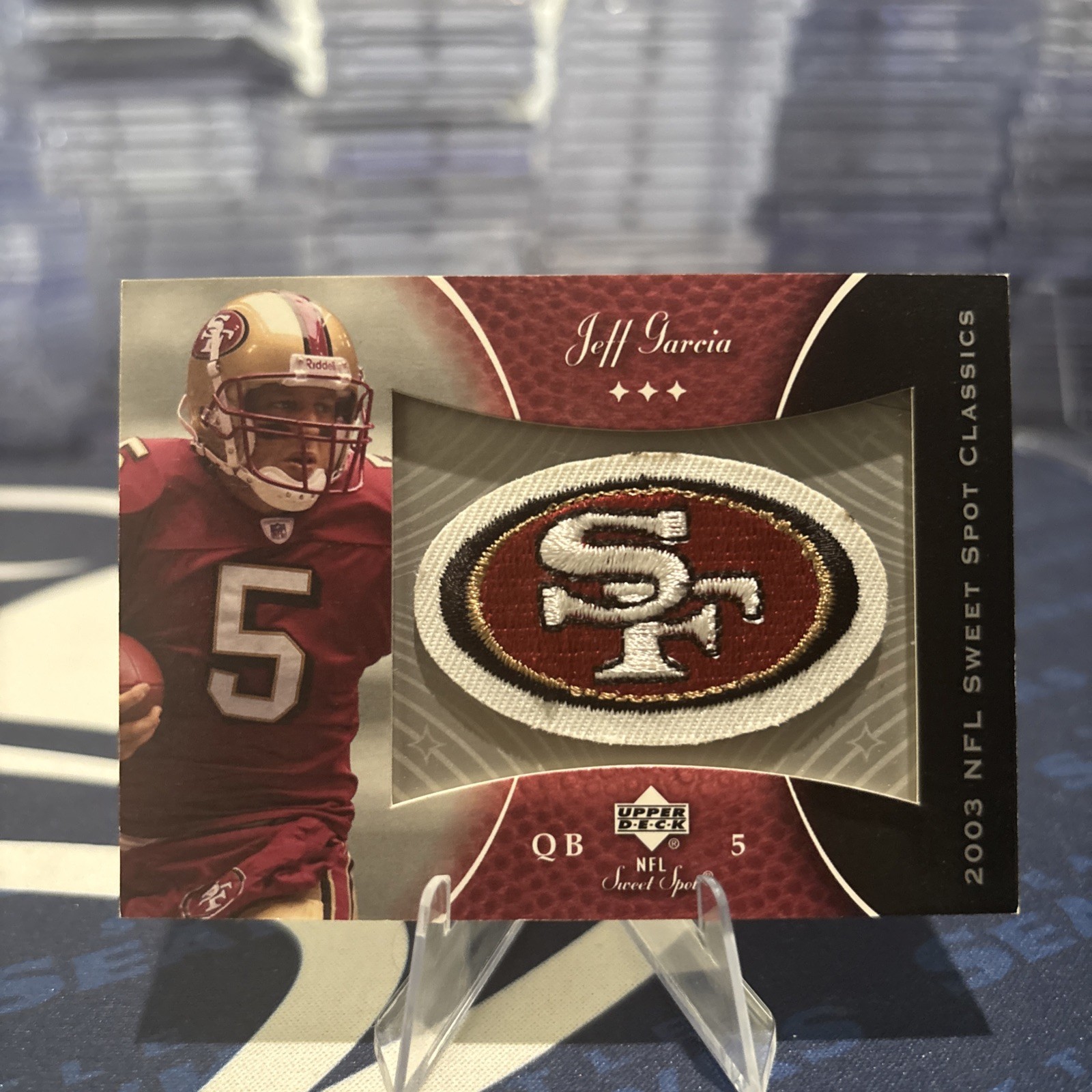 2003 Upper Deck Sweet Spot – Classics Embroidered Patch Jeff Garcia #P-JG Team