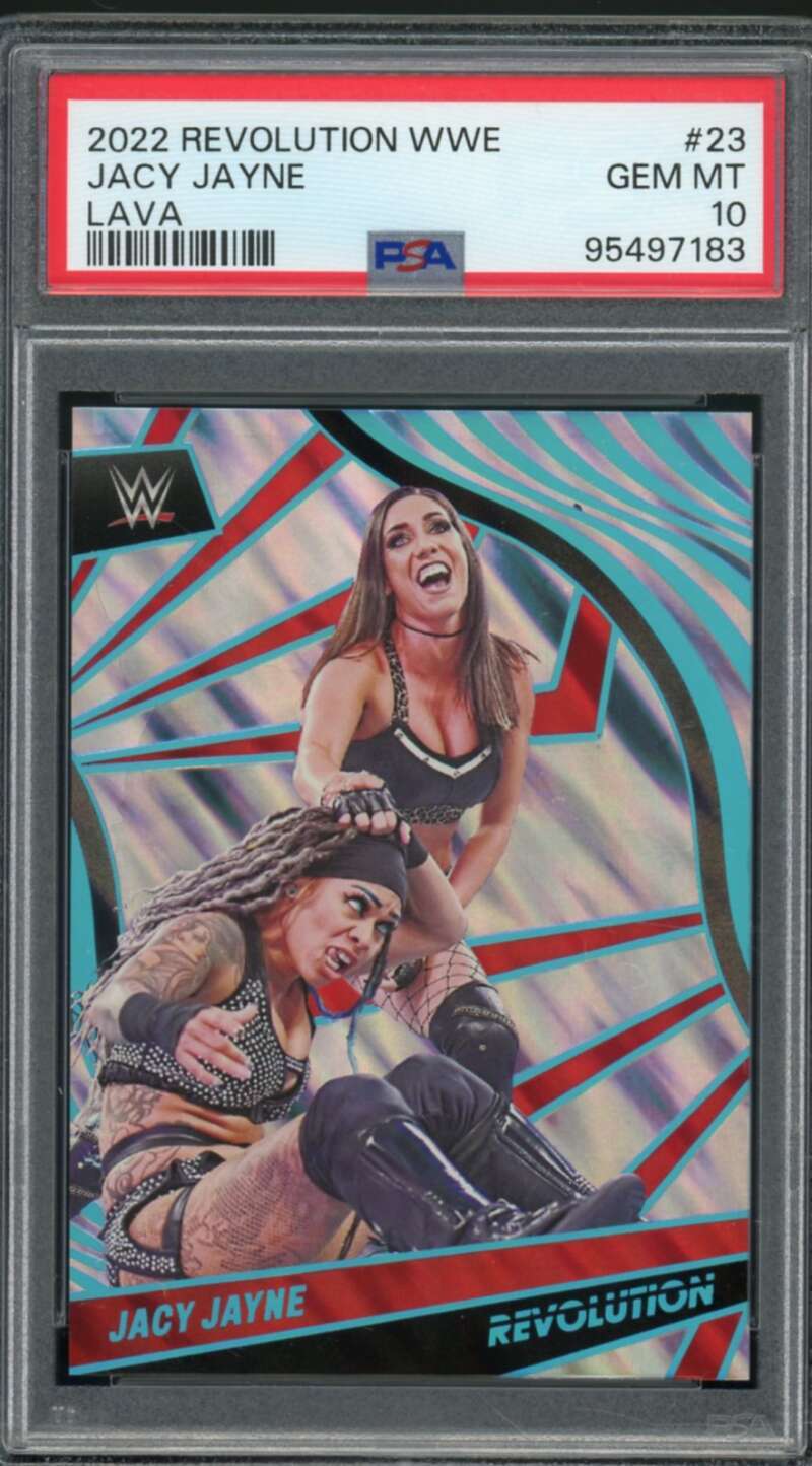 Jacy Jayne Rookie Card 2022-23 Revolution WWE Lava (7/10) (pop 2) #23 PSA 10