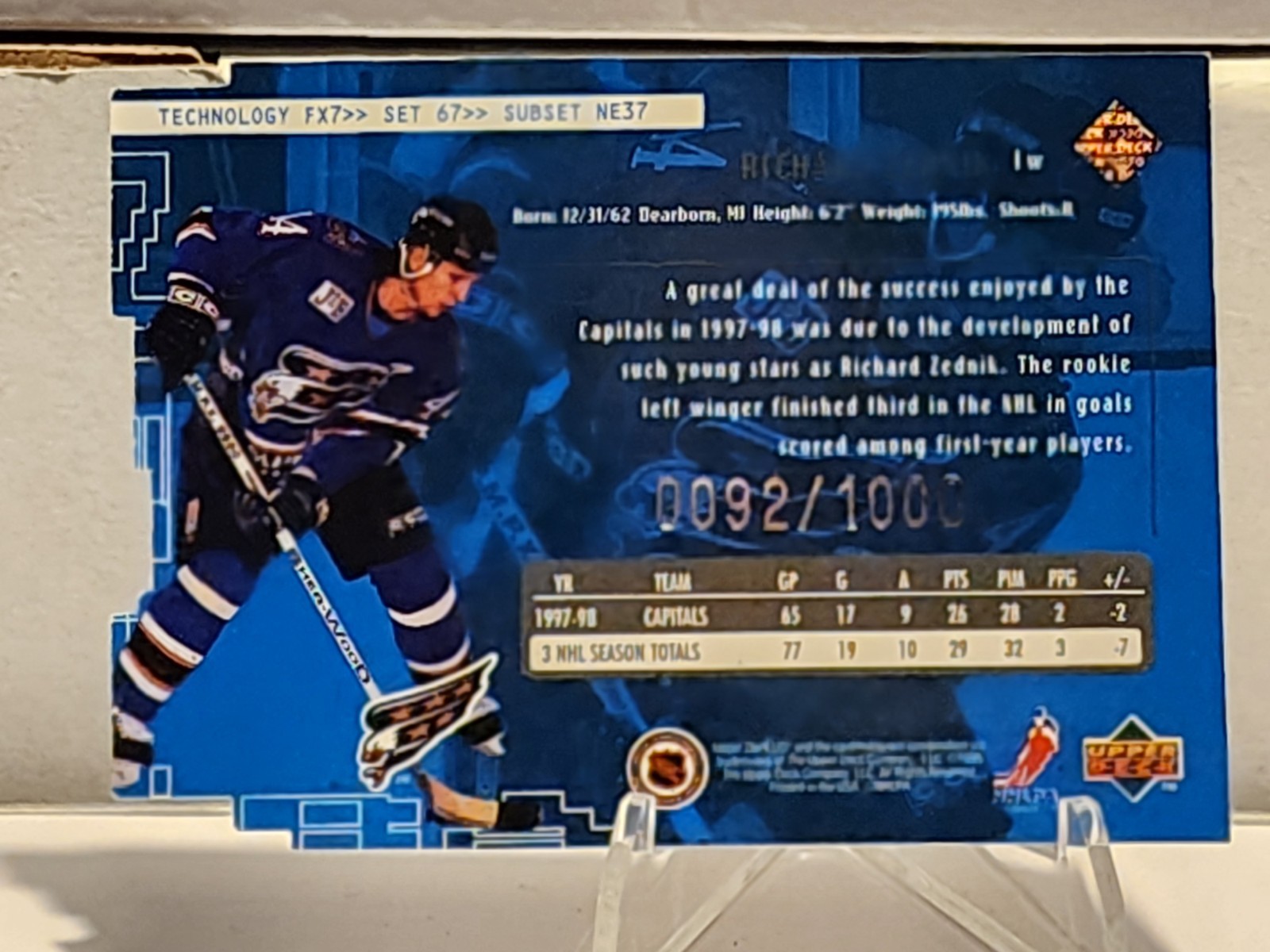 1998-99 Upper Deck UD3 – New Era Richard Zednik #67 Die-Cut 92/1000 [L1]