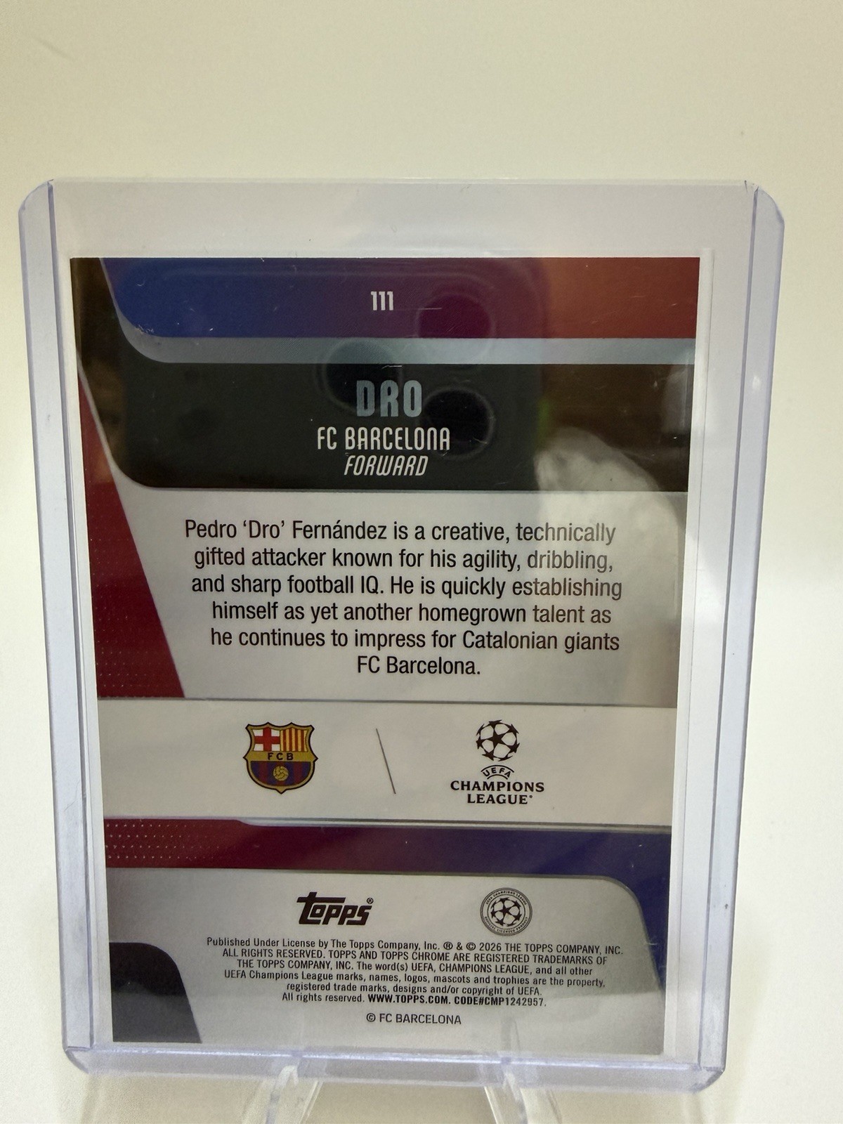 2025-26 Topps Chrome UEFA Yellow Diamond Refractor #111 Dro Rookie RC #d /275