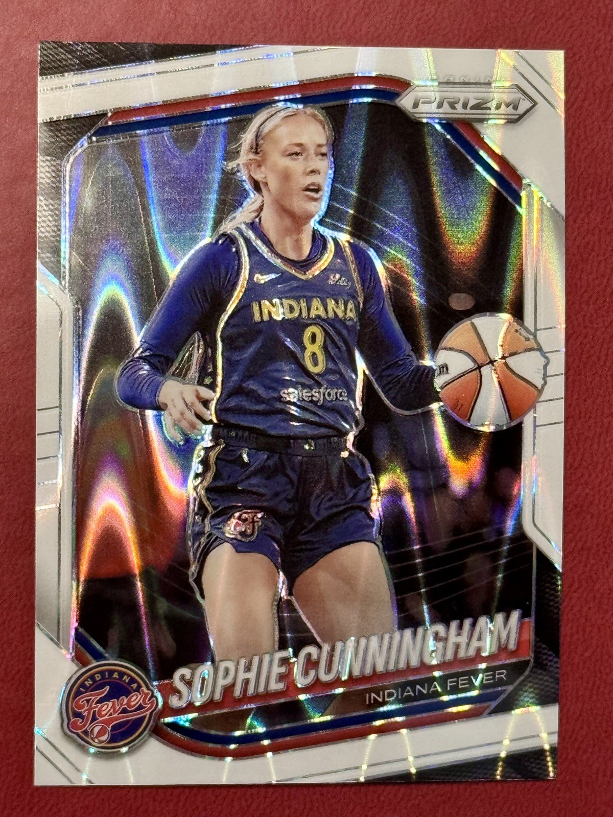 2025 Panini WNBA Prizm SOPHIE CUNNINGHAM #63 White Seismic Prizm Indiana Fever