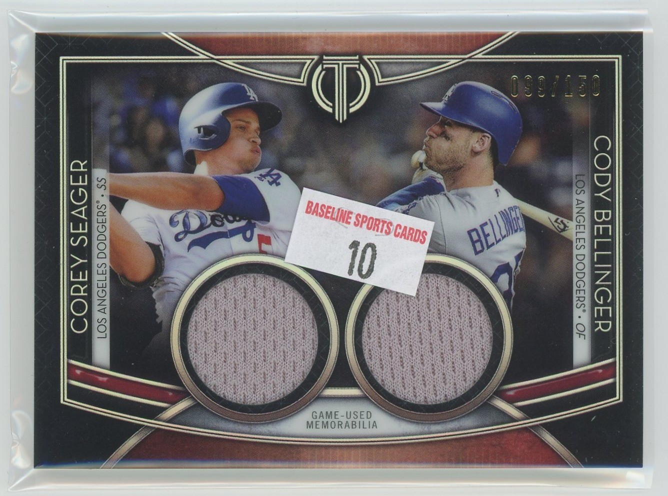 2020 Topps Tribute #DR-SB Corey Seager / Cody Bellinger Dual Patch /150