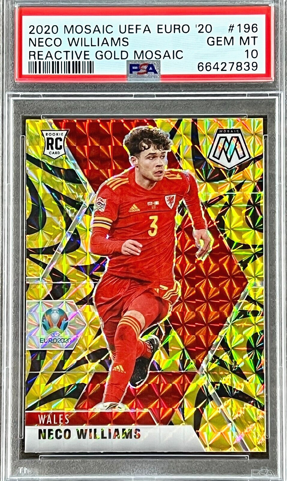 2020 Panini Mosaic Neco Williams #196 (GOLD) PSA 10 GEM MINT (ROOKIE) (Pop: 2)