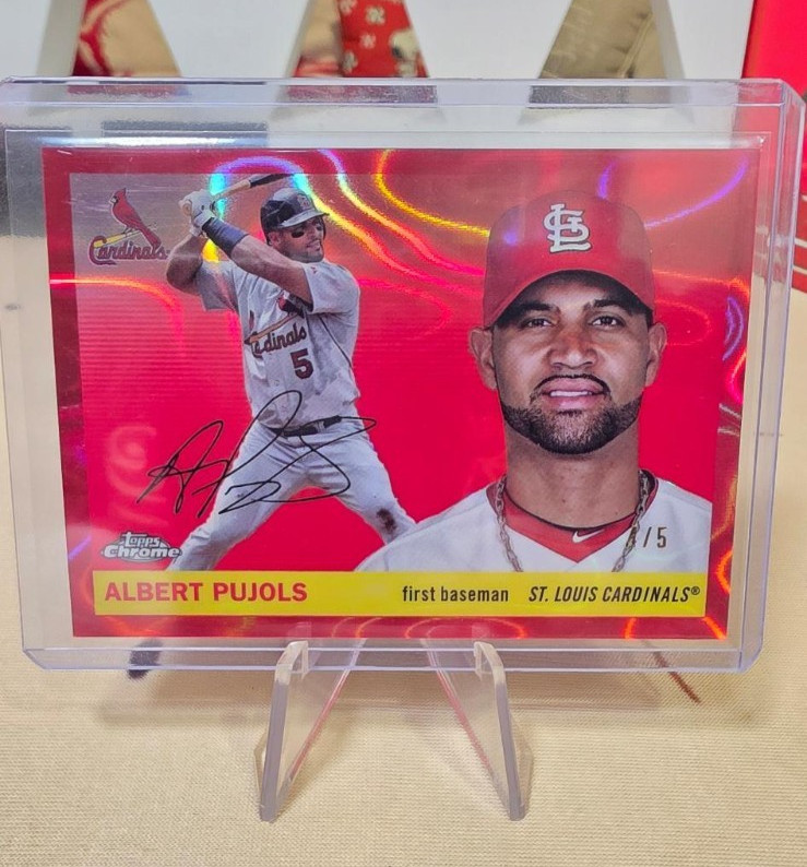 2025 Topps Chrome Platinum Albert Pujols Red Lava 4/5 #461 Cardinals Color Match