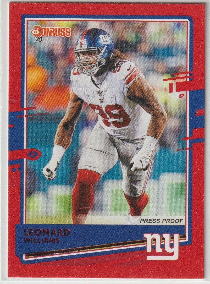 2020 Panini Donruss – LEONARD WILLIAMS – RED PRESS PROOF #188 – New York Giants